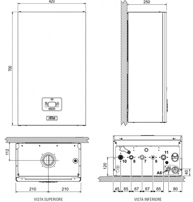 Ferroli - Caldaia A Condensazione 24 kw - Modello: Bluehelix Theta