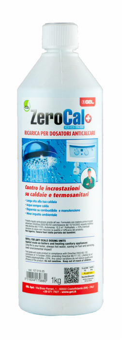 Gel - Ricarica liquida 1 kg per dosatori anticalcare contro le incrostazioni su caldaie e termosanitari - Modello: Zerocal Dose