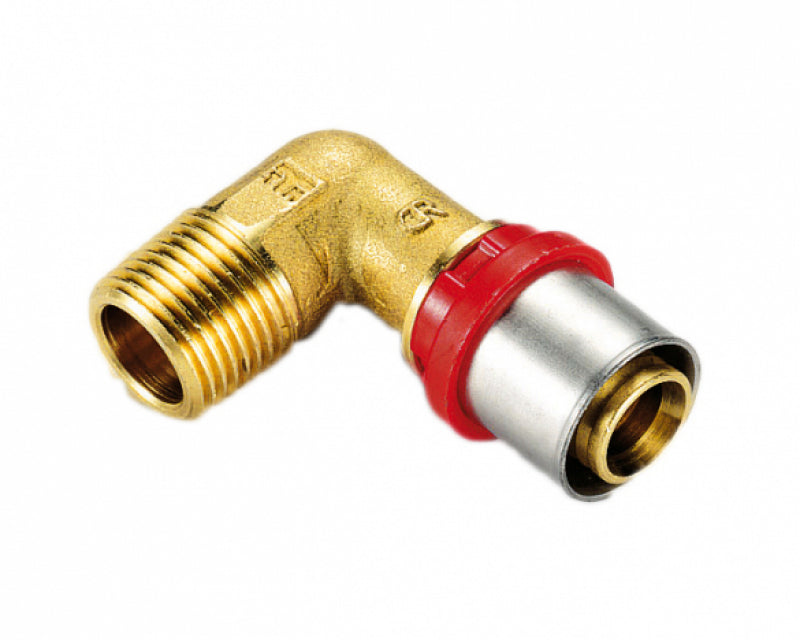 Raccordo curvo maschio 1/2" 20 per multistrato a pressare