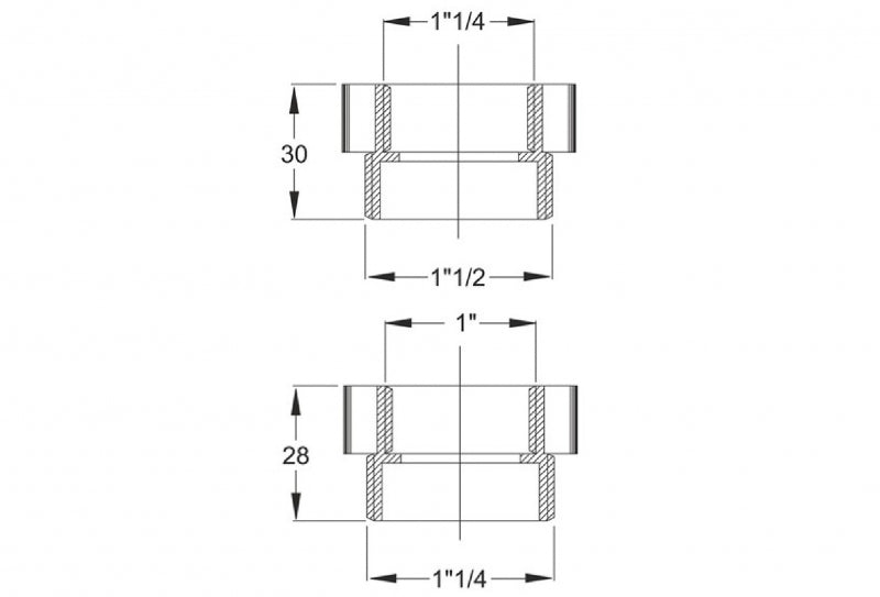 Bonomini - Riduzione In Plastica 11"/2 Maschio - 1"1/4 Femmina