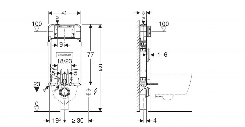 Geberit - Modulo Combifix Per Vaso Sospeso