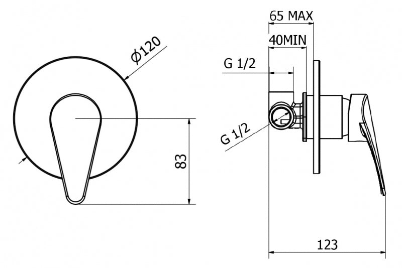 Teorema - Miscelatore Incasso Doccia Cromato - Serie: T-One