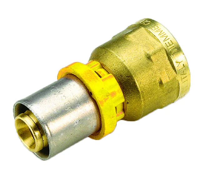 Tiemme - Raccordo Diritto/Niples Femmina 3/4" Ø16 Multistrato A Pressare Gas