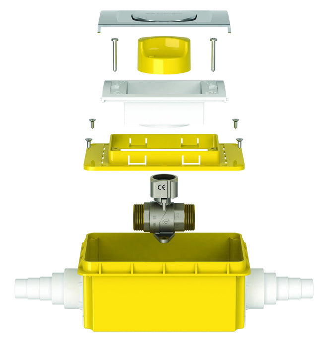 Fiv - Box Completo Per Valvola Gas In Cassetta Fiv 8228 (Solo Box Con Sfera Senza Placca)