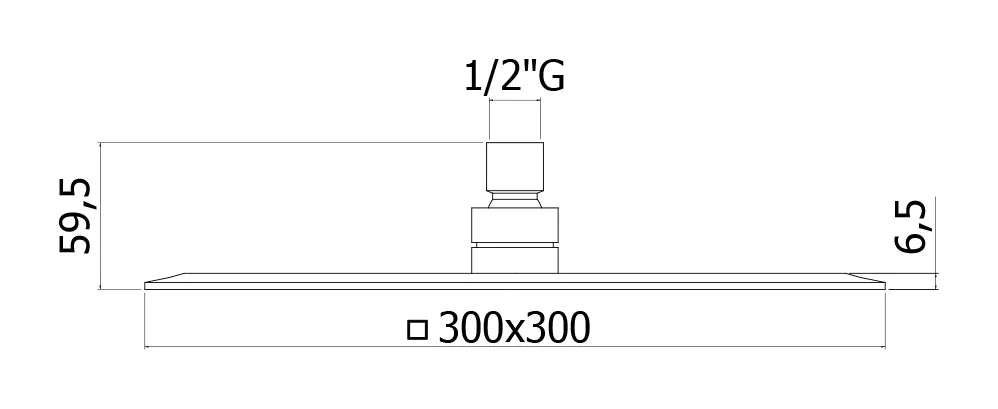 Paffoni - Soffione Quadro 300X300 Zanzibar Non Ispezionabile In Metallo Anticalcare Ultrapiatto